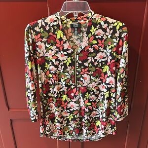 Jones New York - Brown Flower Top - Size Small